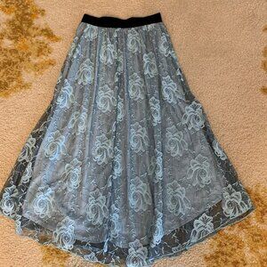 LuLaRoe Blue Lace Maxi Skirt
